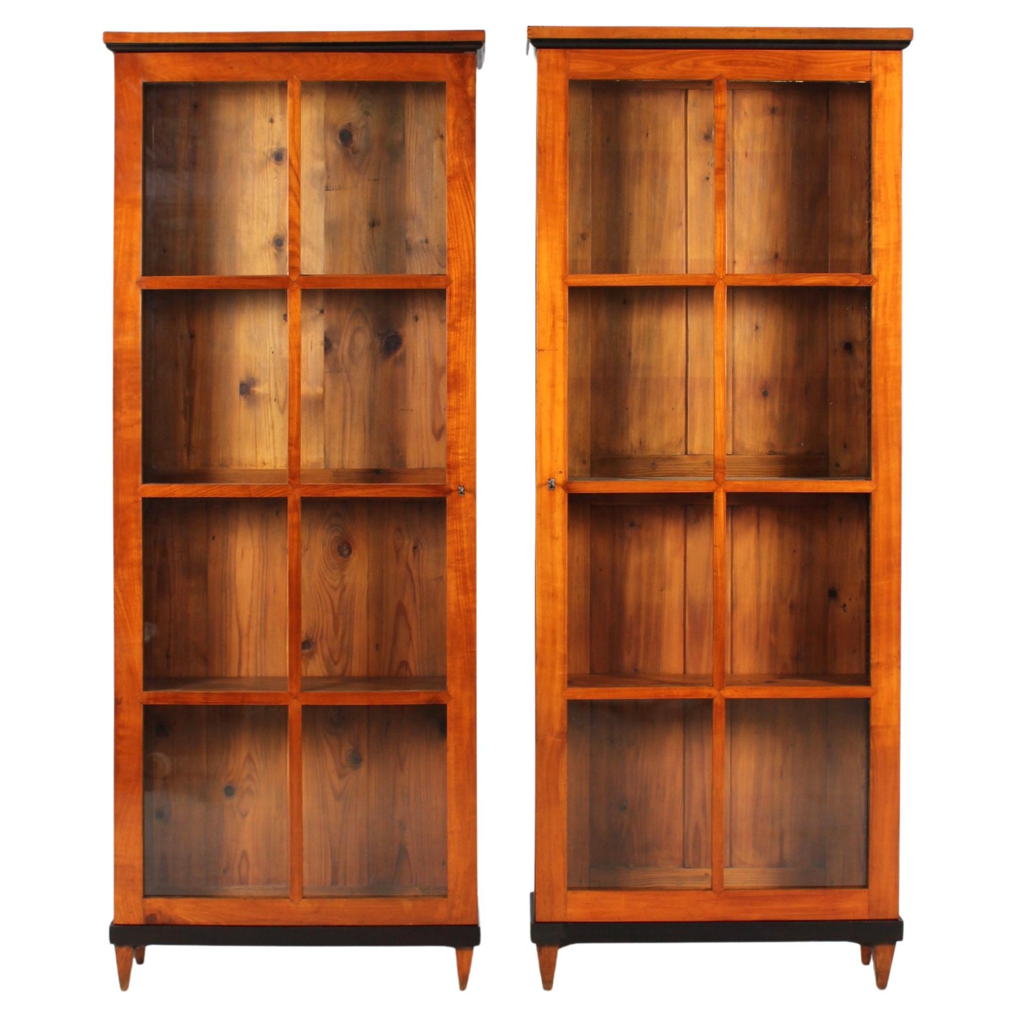 Pair Of Two Matching Biedermeier Bookcases, Cherrywood, Southern Germany, c 1820
