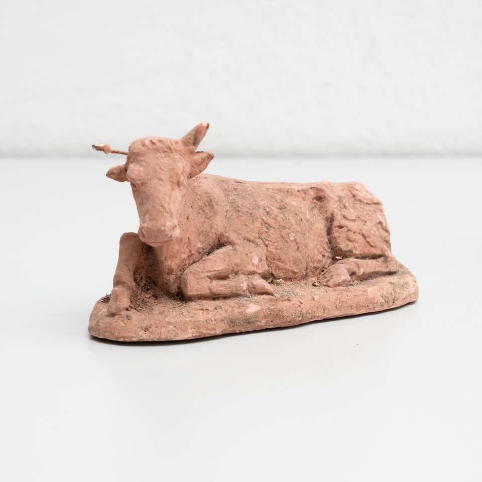 Spanish Pair of Two Mid-20th Century Clay Animal Sculptures For Sale