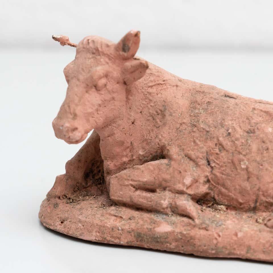 Coppia di due sculture di animali in argilla della metà del XX secolo in vendita 1