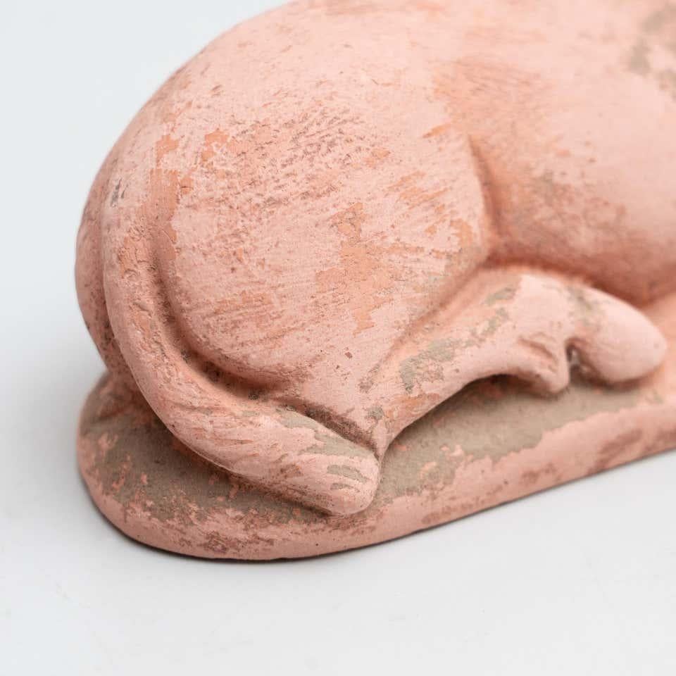 Coppia di due sculture di animali in argilla della metà del XX secolo in vendita 2