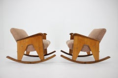 Coppia di due sedie a dondolo di design della metà del secolo, Cecoslovacchia, anni '60