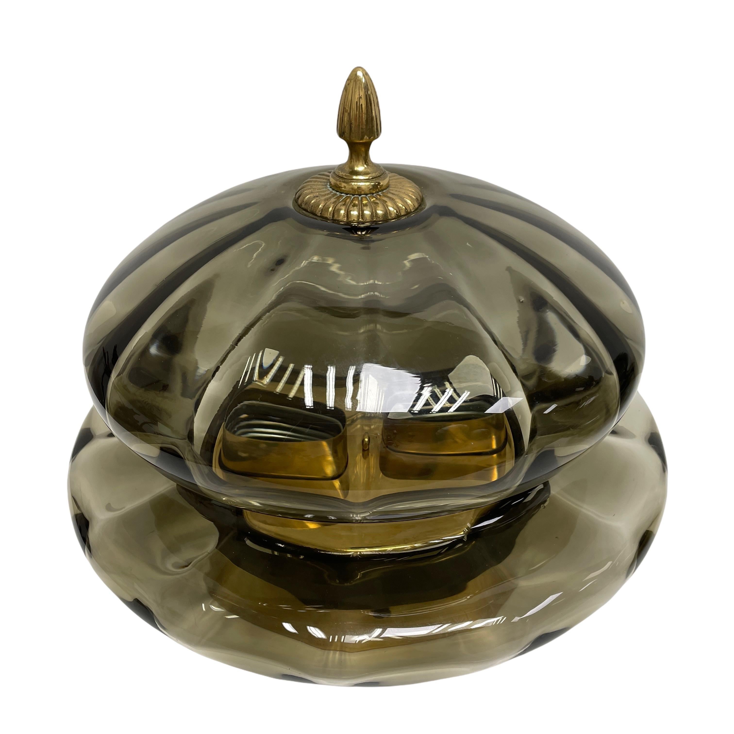 Pair of two Onion Dome Shaped Mid-Century Modern Glass Flush Mount, 1960s In Good Condition In Nuernberg, DE