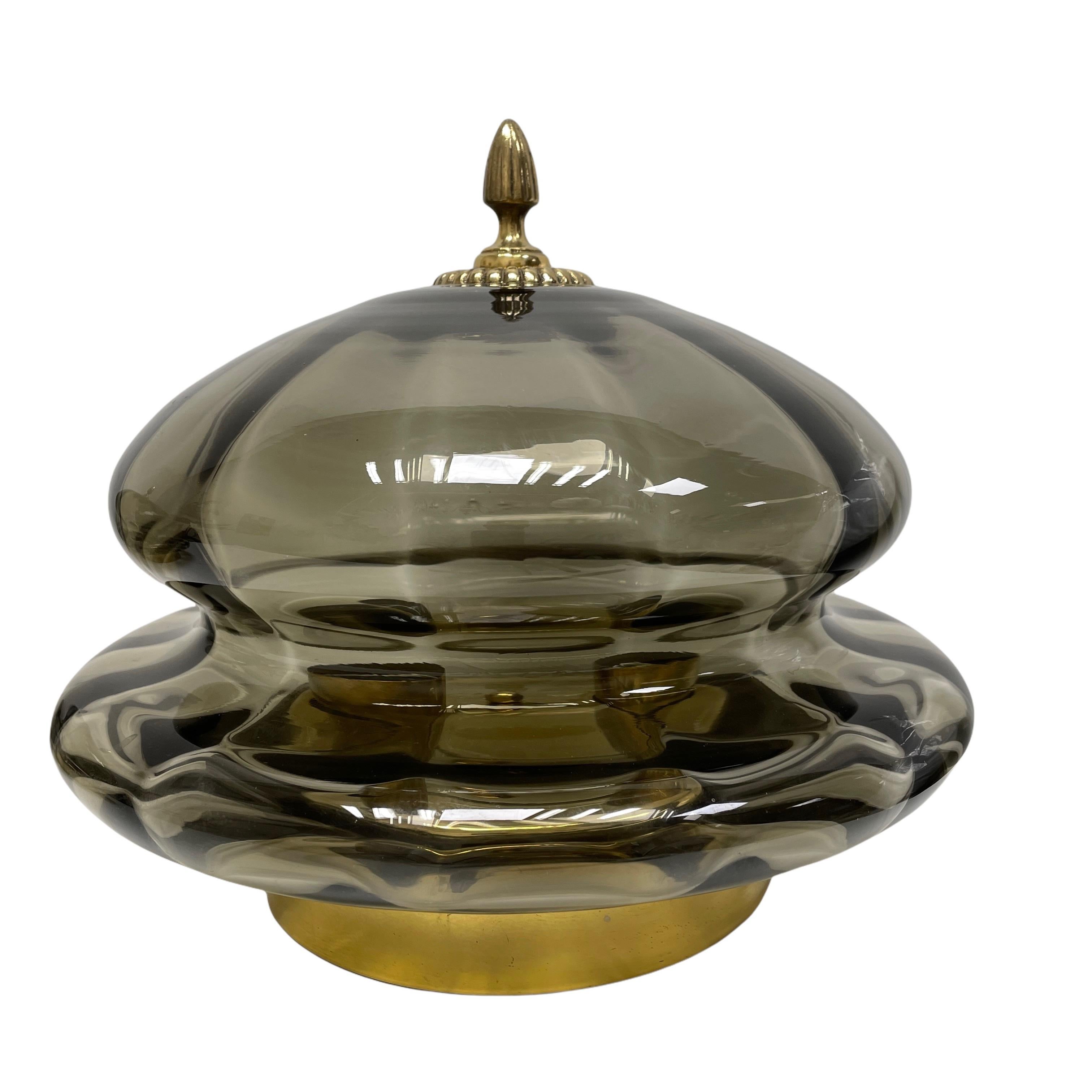 Mid-20th Century Pair of two Onion Dome Shaped Mid-Century Modern Glass Flush Mount, 1960s