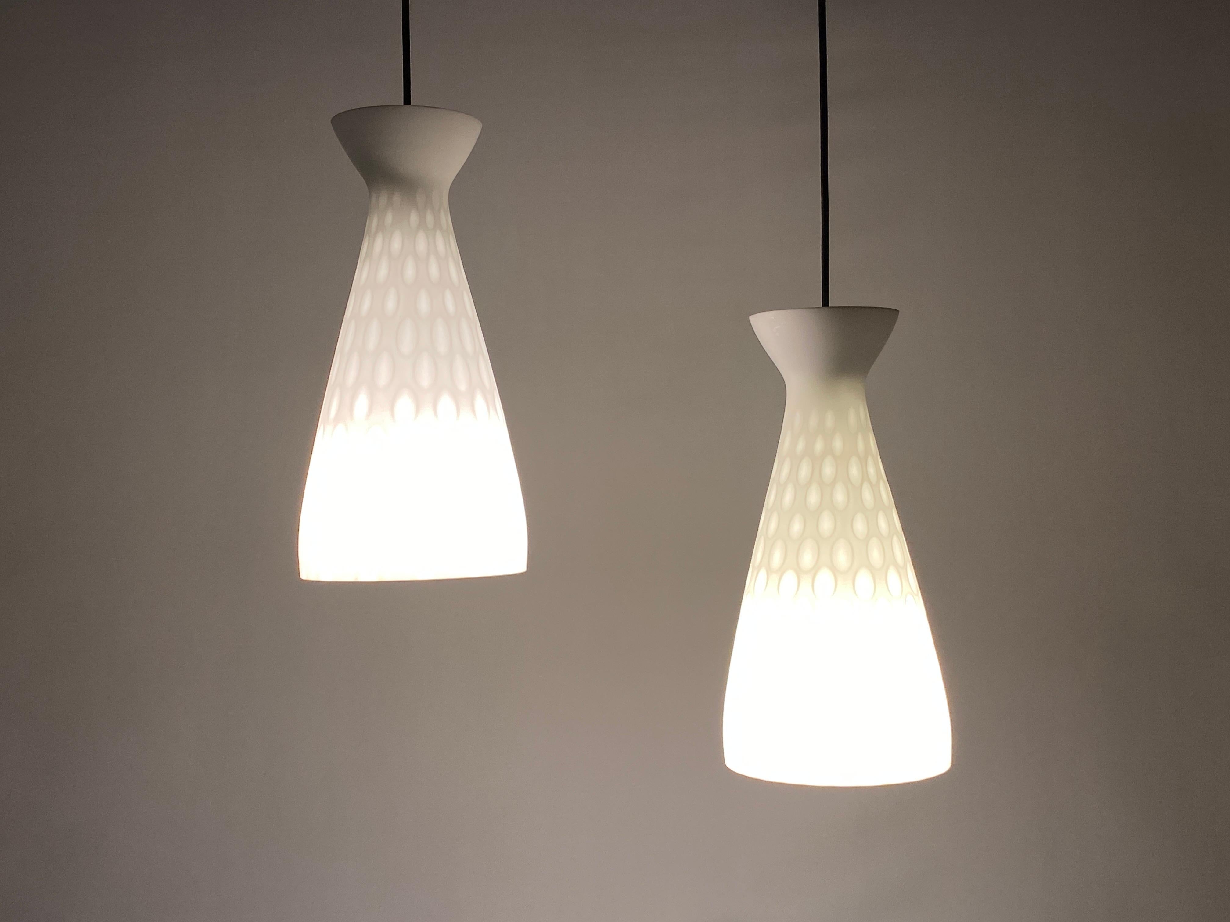 Pair of two pendant lights by Aloys Gangkofner 'Ibiza' for Peill & Putzler 1960 3
