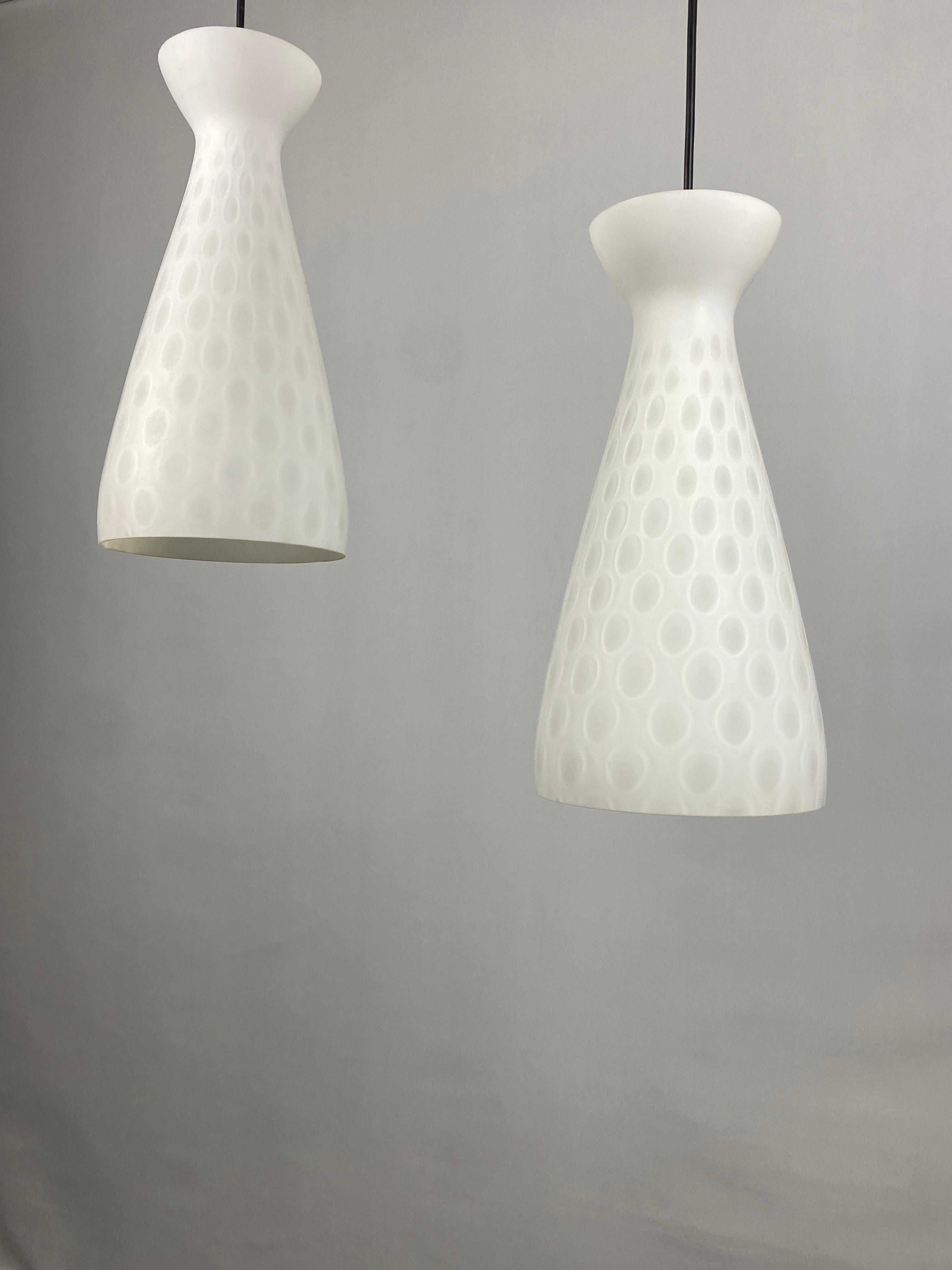 20th Century Pair of two pendant lights by Aloys Gangkofner 'Ibiza' for Peill & Putzler 1960
