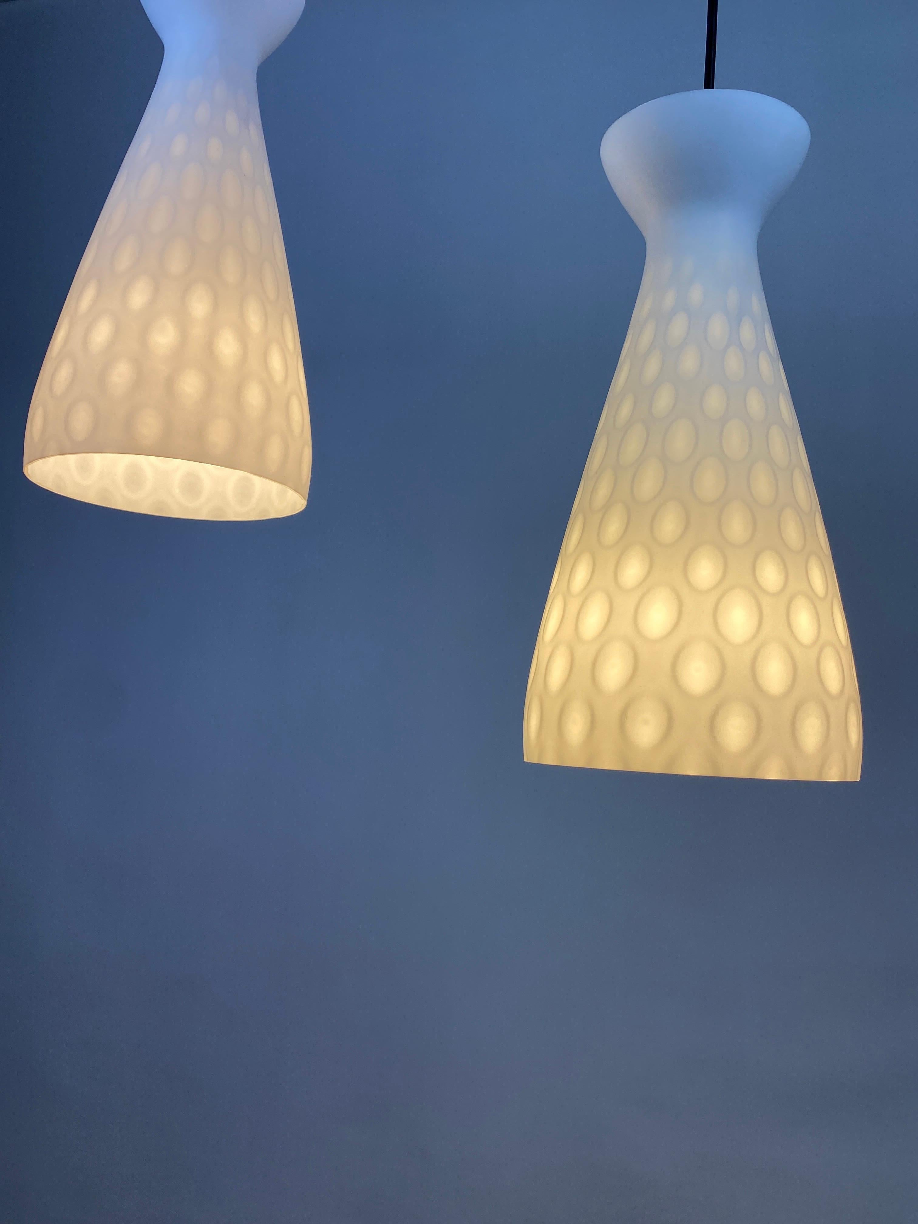 Pair of two pendant lights by Aloys Gangkofner 'Ibiza' for Peill & Putzler 1960 1