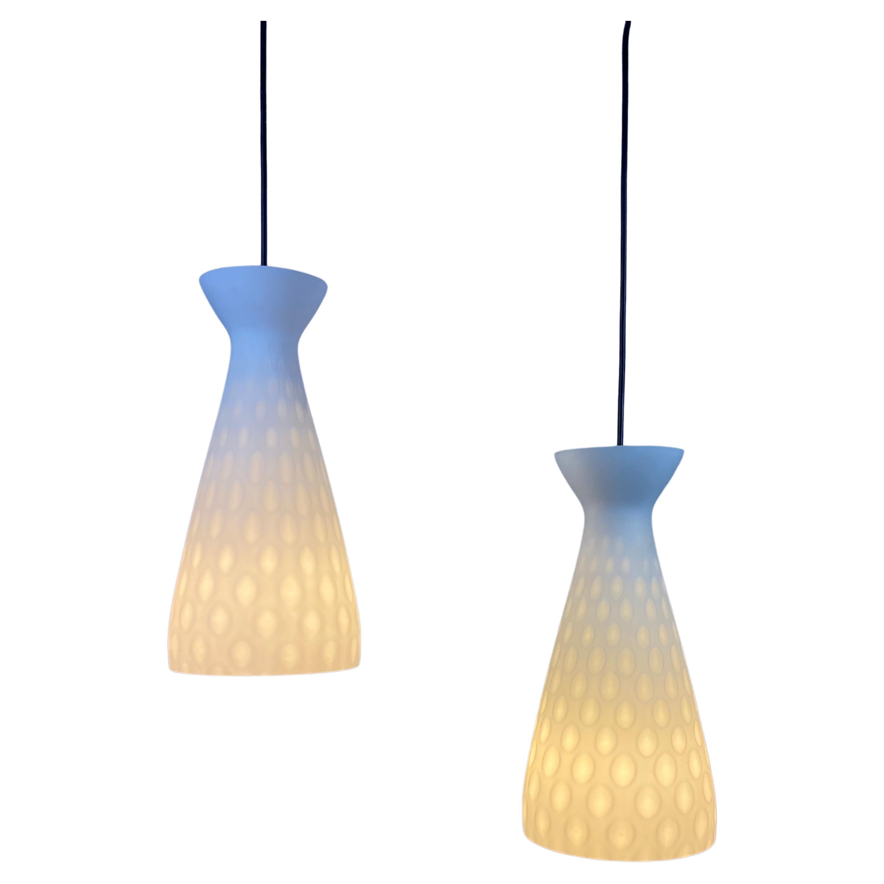 Pair of two pendant lights by Aloys Gangkofner 'Ibiza' for Peill & Putzler 1960