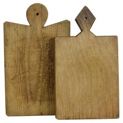 Pair of Two Rare French 19th Century, Wooden Chopping or Cutting Boards