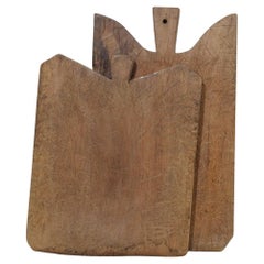 Coppia di due rari taglieri in legno francesi del XIX secolo
