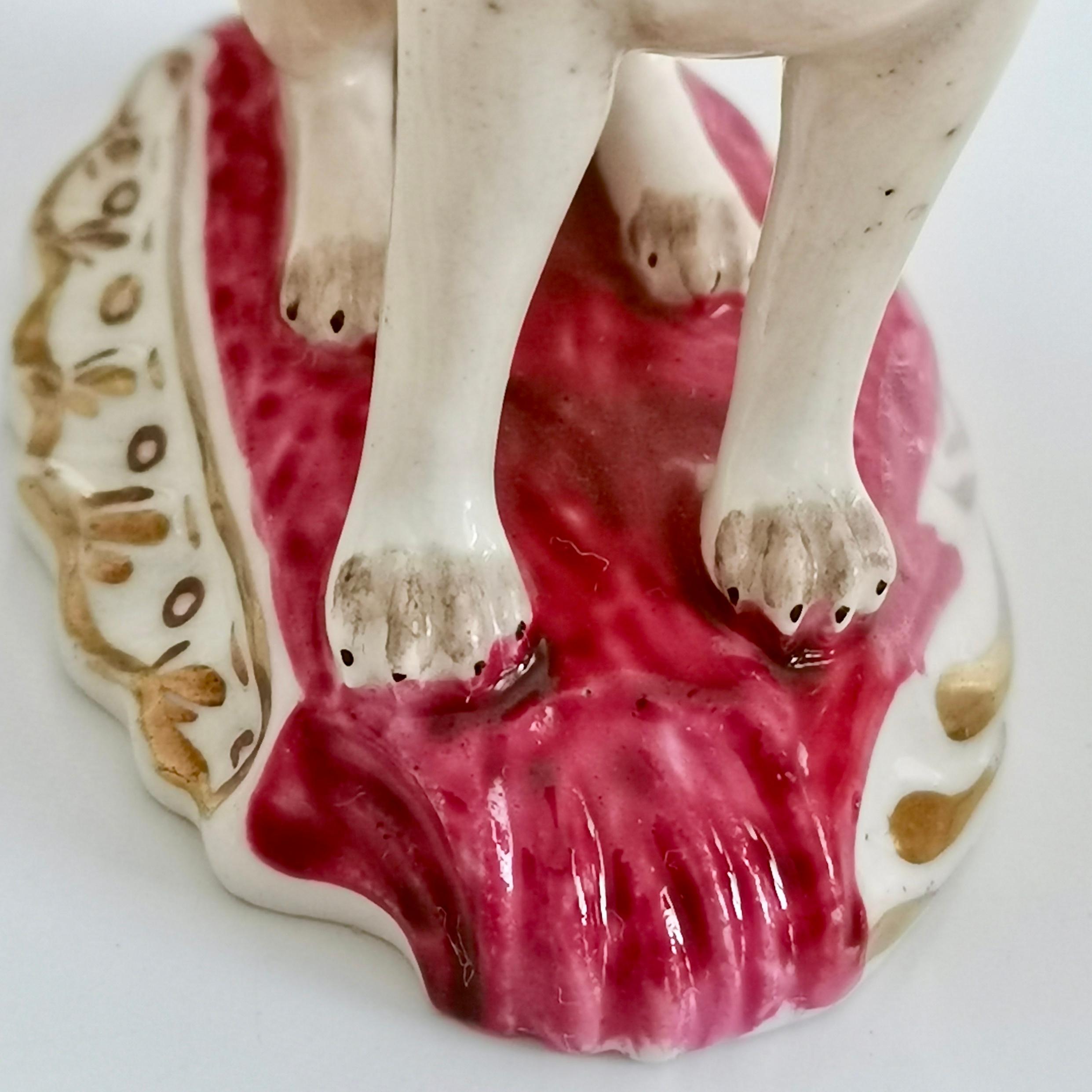 Mid-19th Century Pair of Two Rockingham Porcelain Pug Dog figures, Regency circa 1835