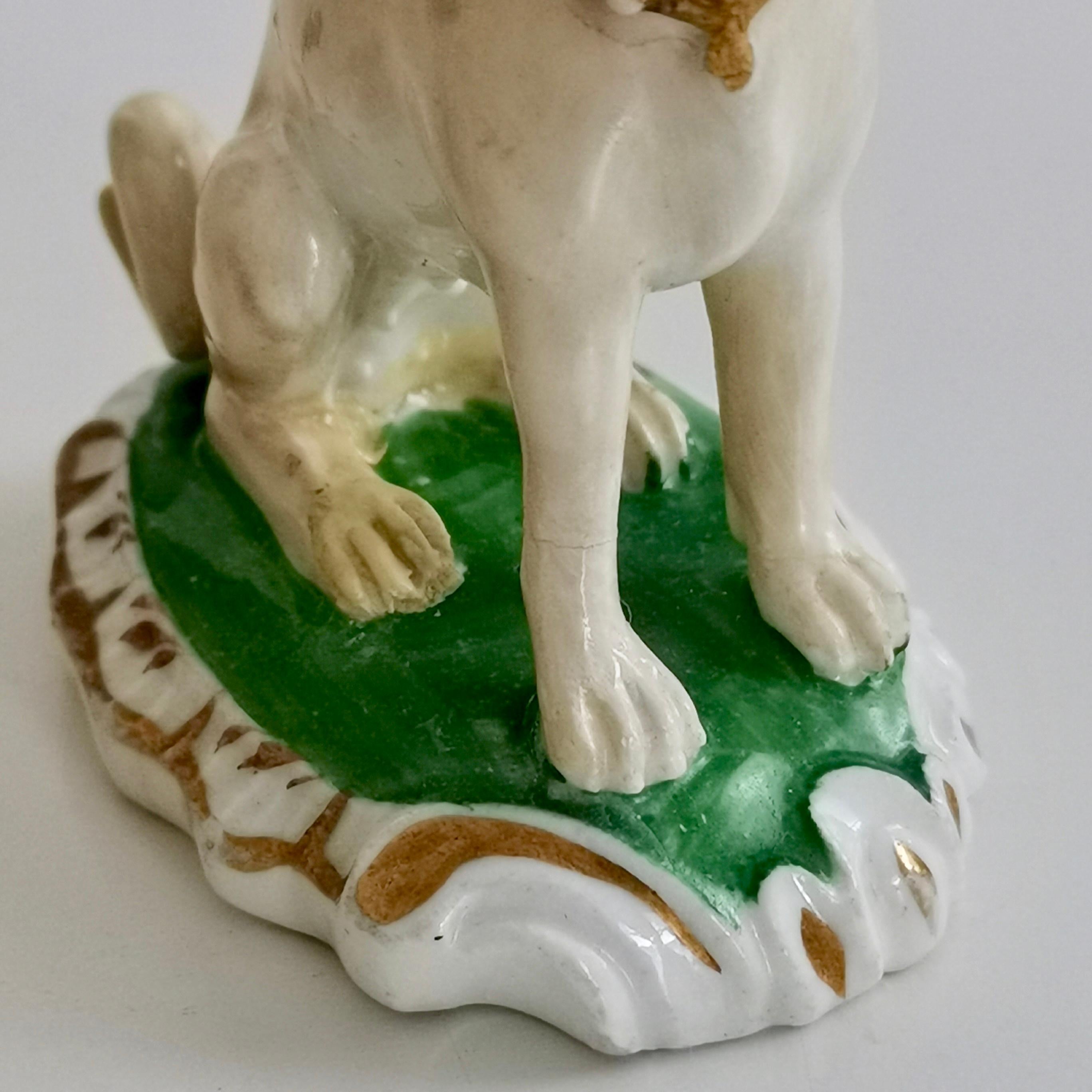 Pair of Two Rockingham Porcelain Pug Dog figures, Regency circa 1835 1