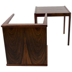 Pair of Two Rosewood Side Tables, Nightstands, Denmark, 1960s