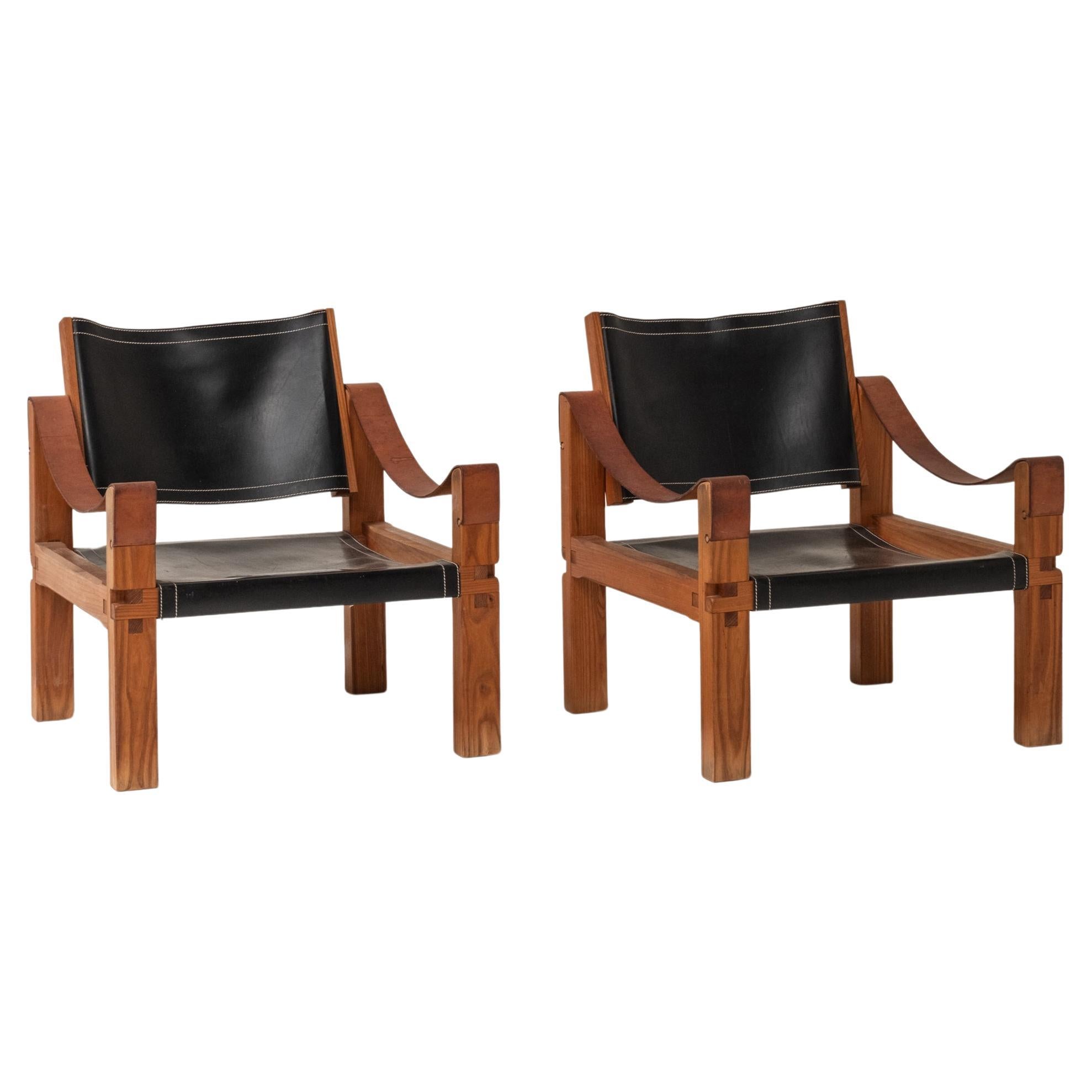 Pair of two S10 Sahara chairs by Pierre Chapo en vente