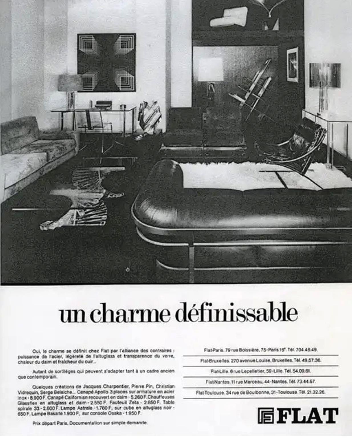 Pair of Two Seat Mohair 'California' Sofas, Jacques Charpentier, Paris, 1970 For Sale 5