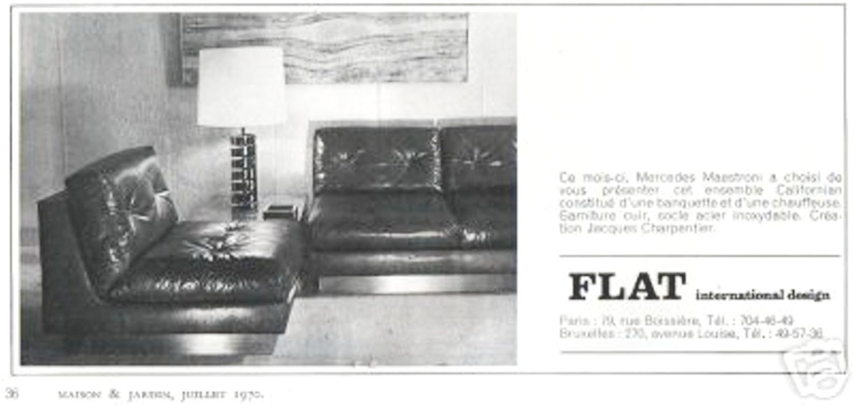 French Pair of Two Seat Mohair 'California' Sofas, Jacques Charpentier, Paris, 1970 For Sale