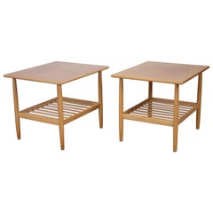 Pair of Two Side Tables in Oak by Ejvind A. Johansson for FDB