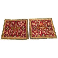Pair of Two Square Vintage Tabriz Rugs, circa 1940