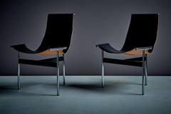 Pair of two T-Chairs by Katavolos, Littell and Kelley for ICF Italy 1960s