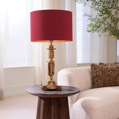 Zwei Tischlampen im Antikgold-Finish mit skulpturalem Design