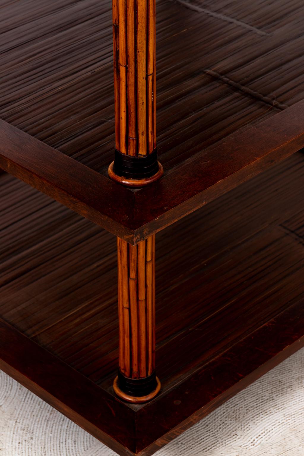 Philippine Pair of Two Tier Bamboo Tables