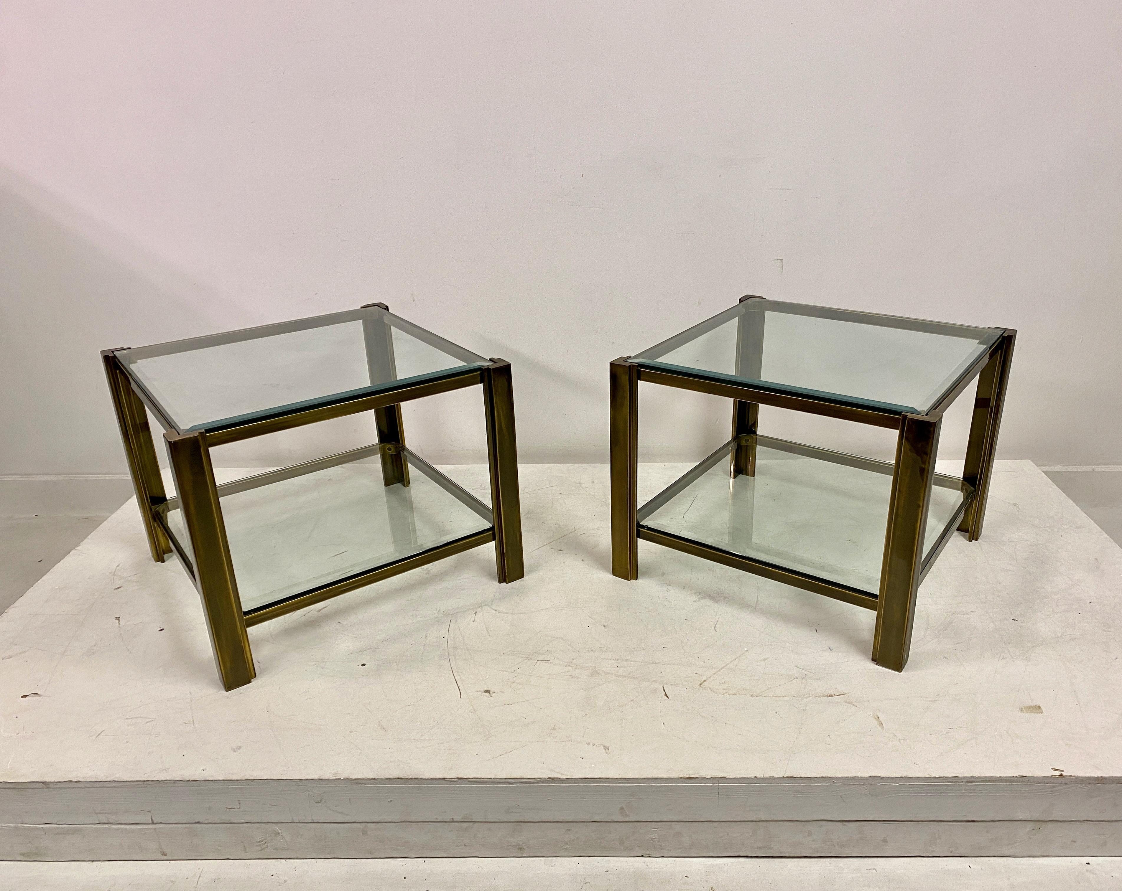 Pair Of Two Tier Brass Side Tables 5