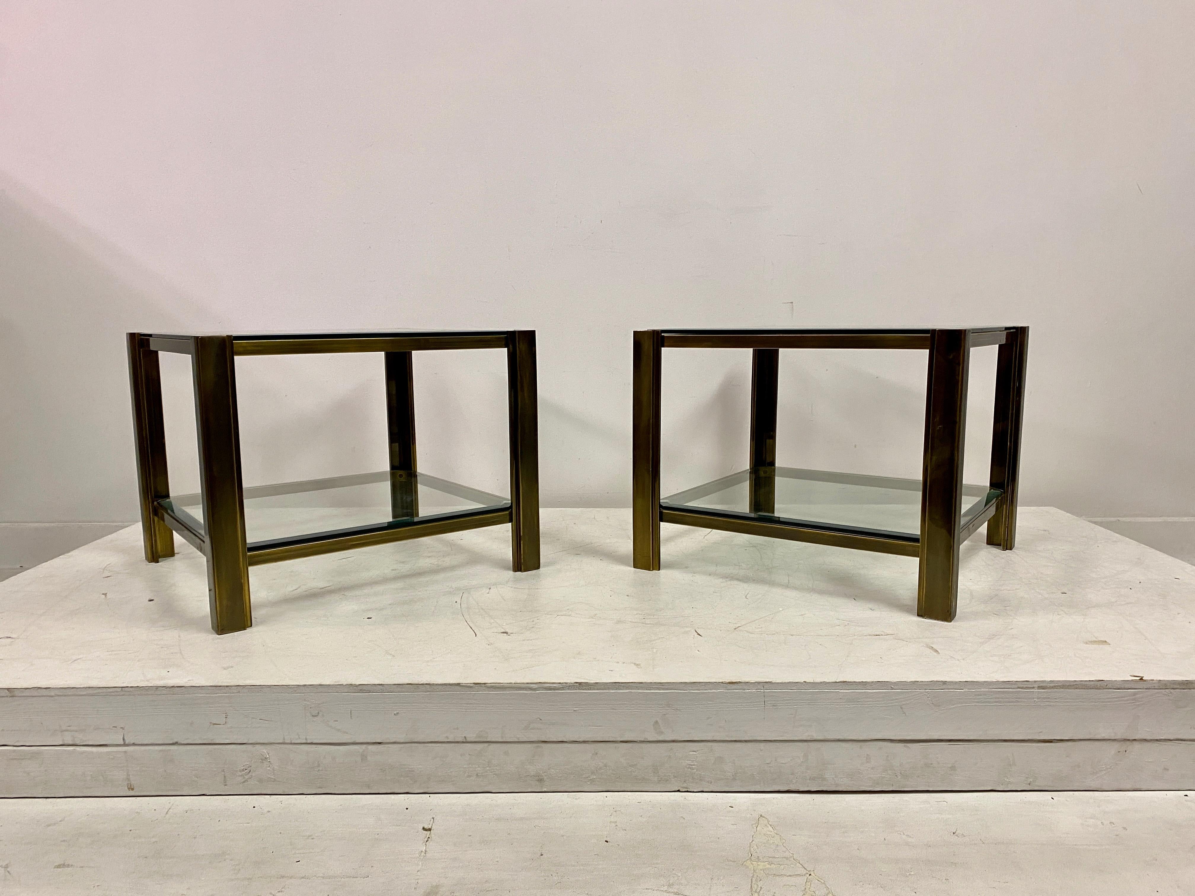 Pair Of Two Tier Brass Side Tables 6