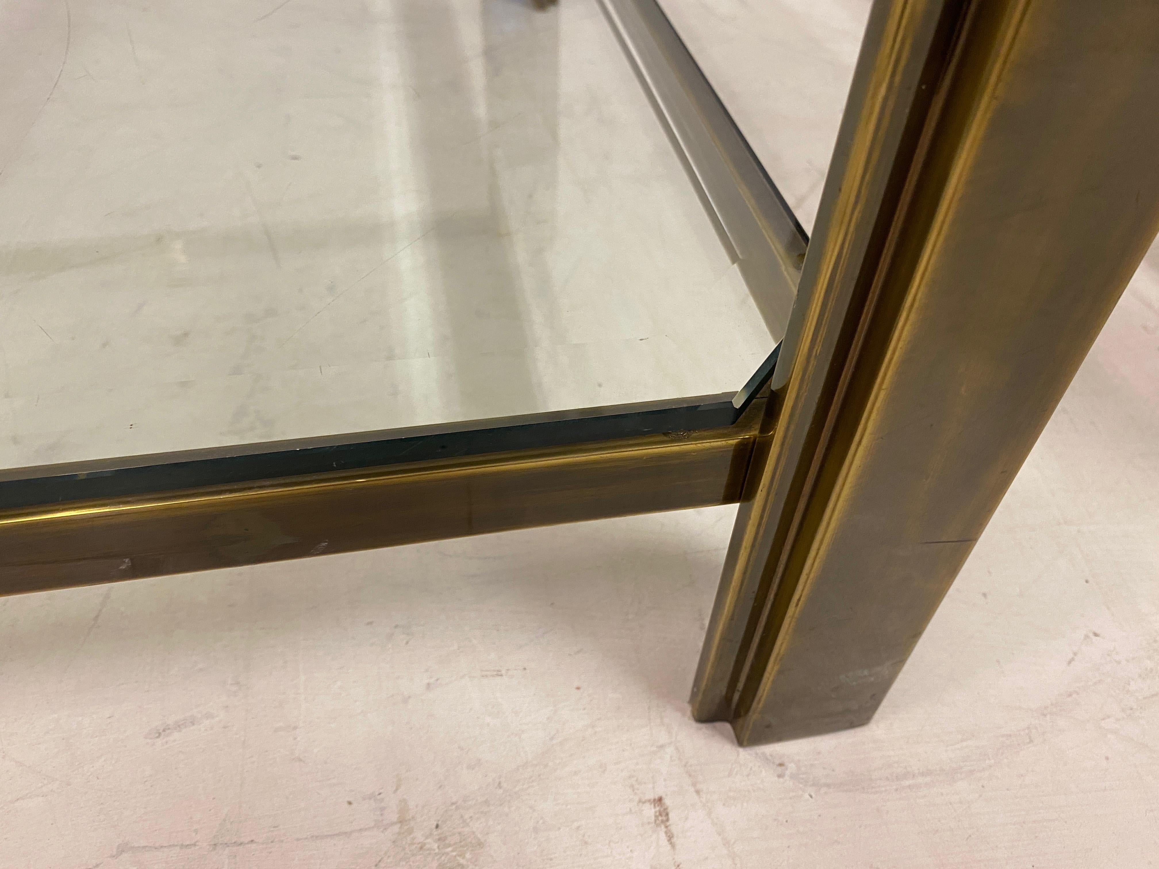 Pair Of Two Tier Brass Side Tables 3