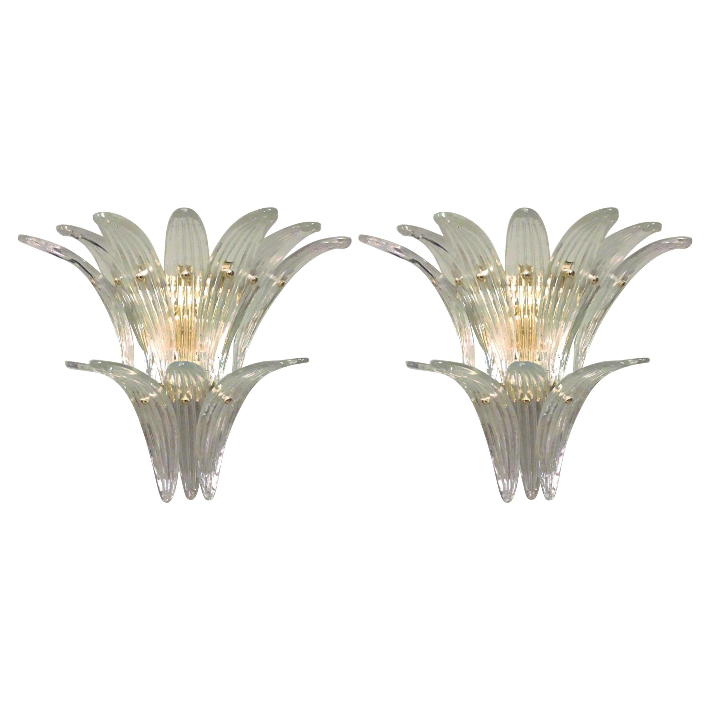 Pair of Two Tier Palmette Sconces, 2 Pairs Available