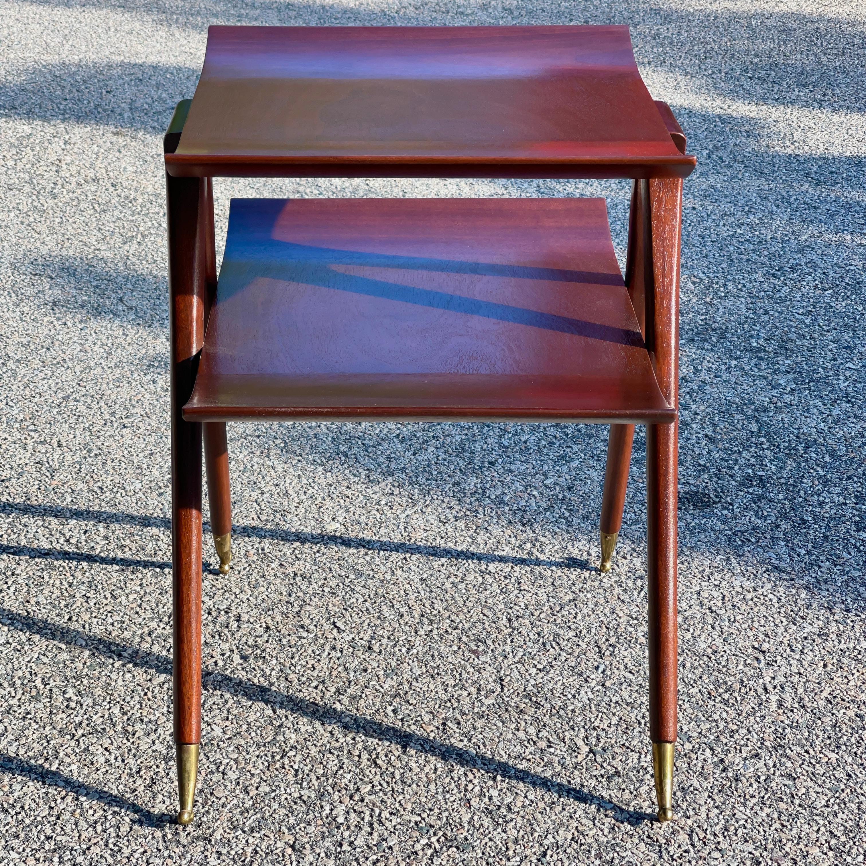 Pair of Two Tier Side Tables in the Style of Ico Parisi 4