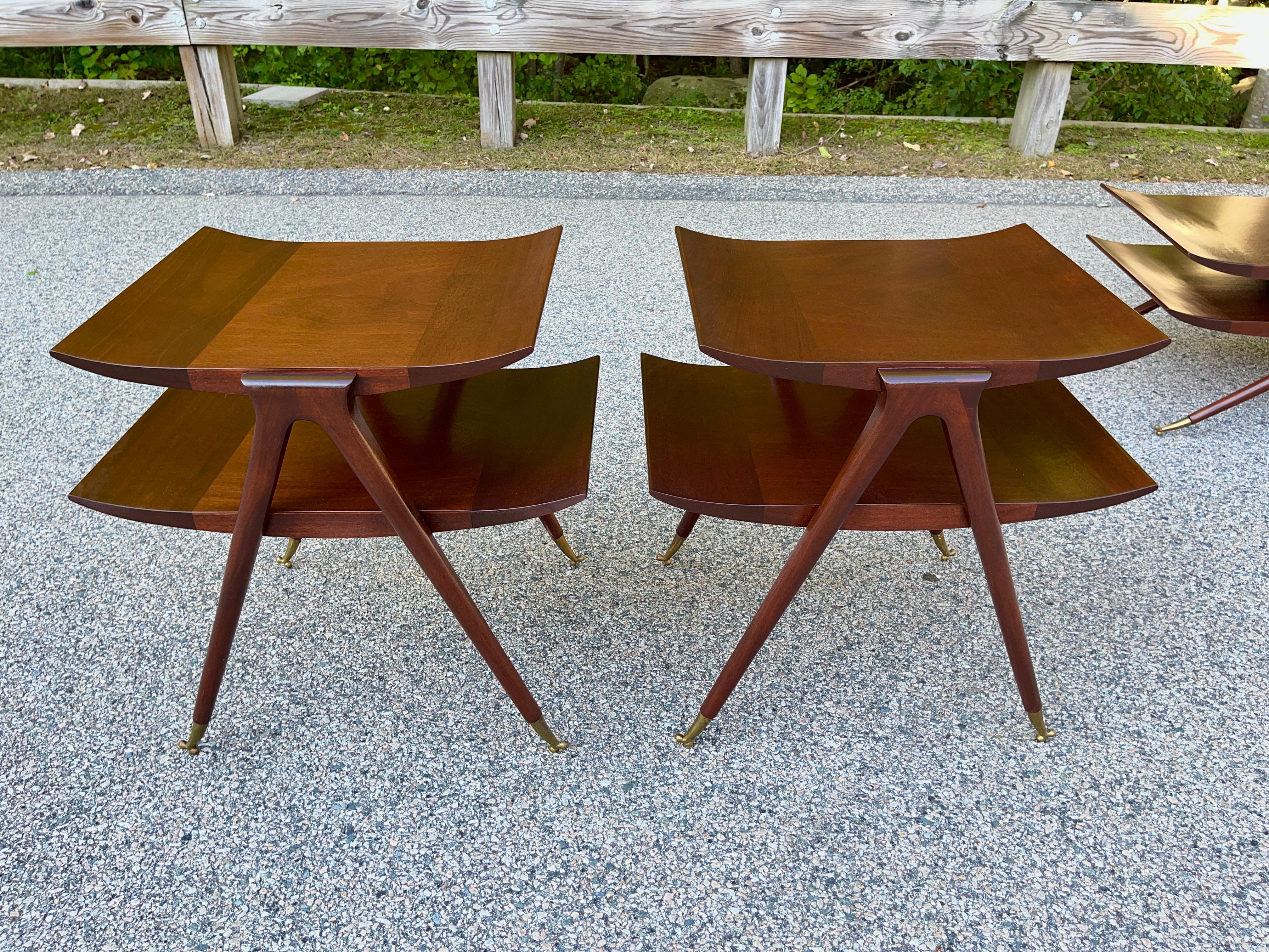 Pair of Two Tier Side Tables in the Style of Ico Parisi 8