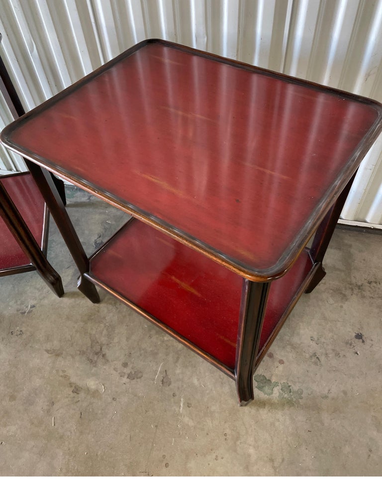 Pair of Two Tiered Country French Style Side Tables For Sale at 1stDibs