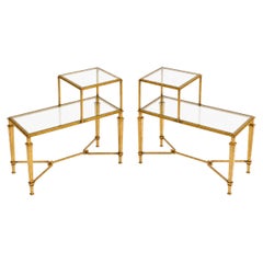 Ein Paar zweistufige Beistelltische, von Robert Thibier, Paris, Frankreich, um 1960