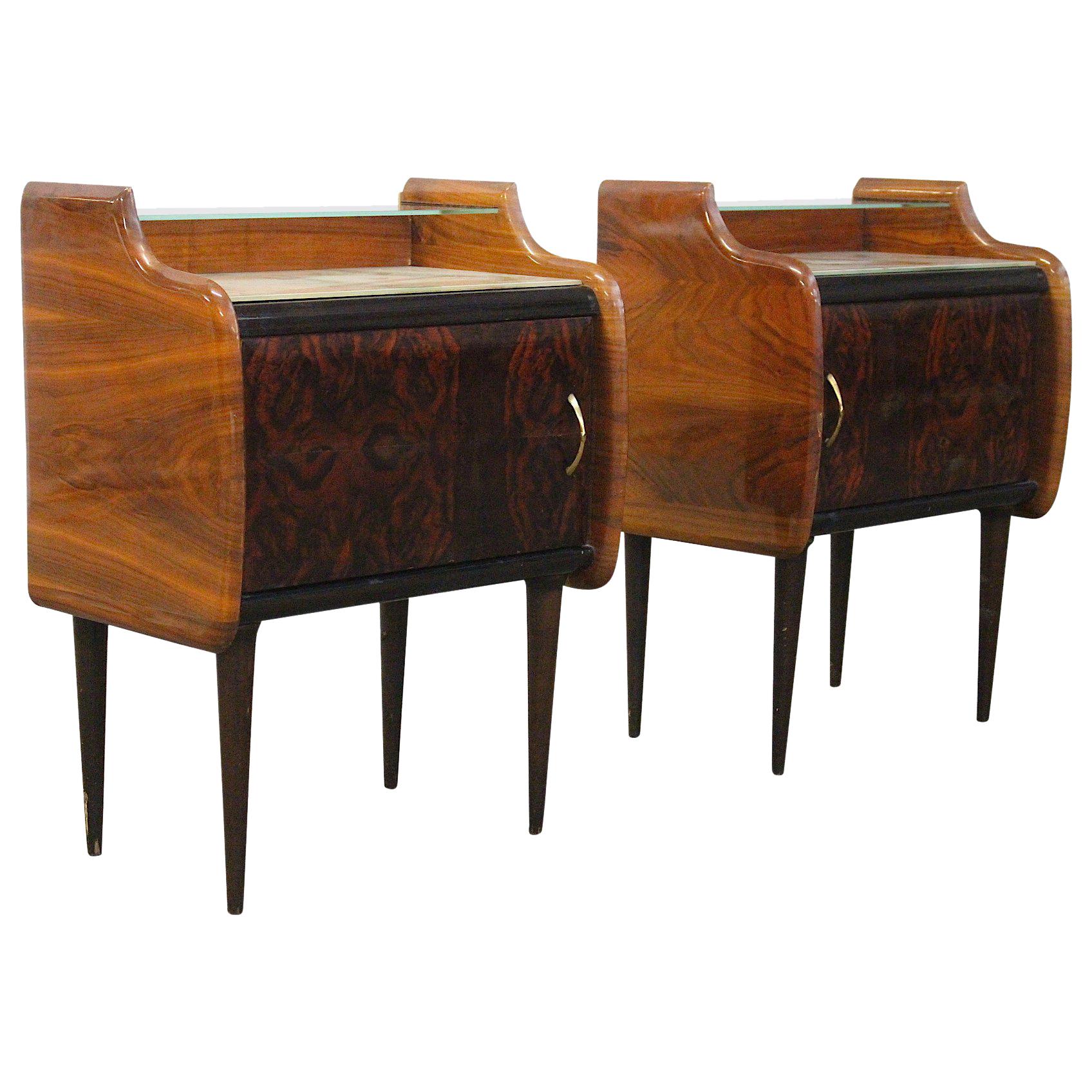 Pair of Two-Tiered Nightstands Attributed to Vittorio Dassi