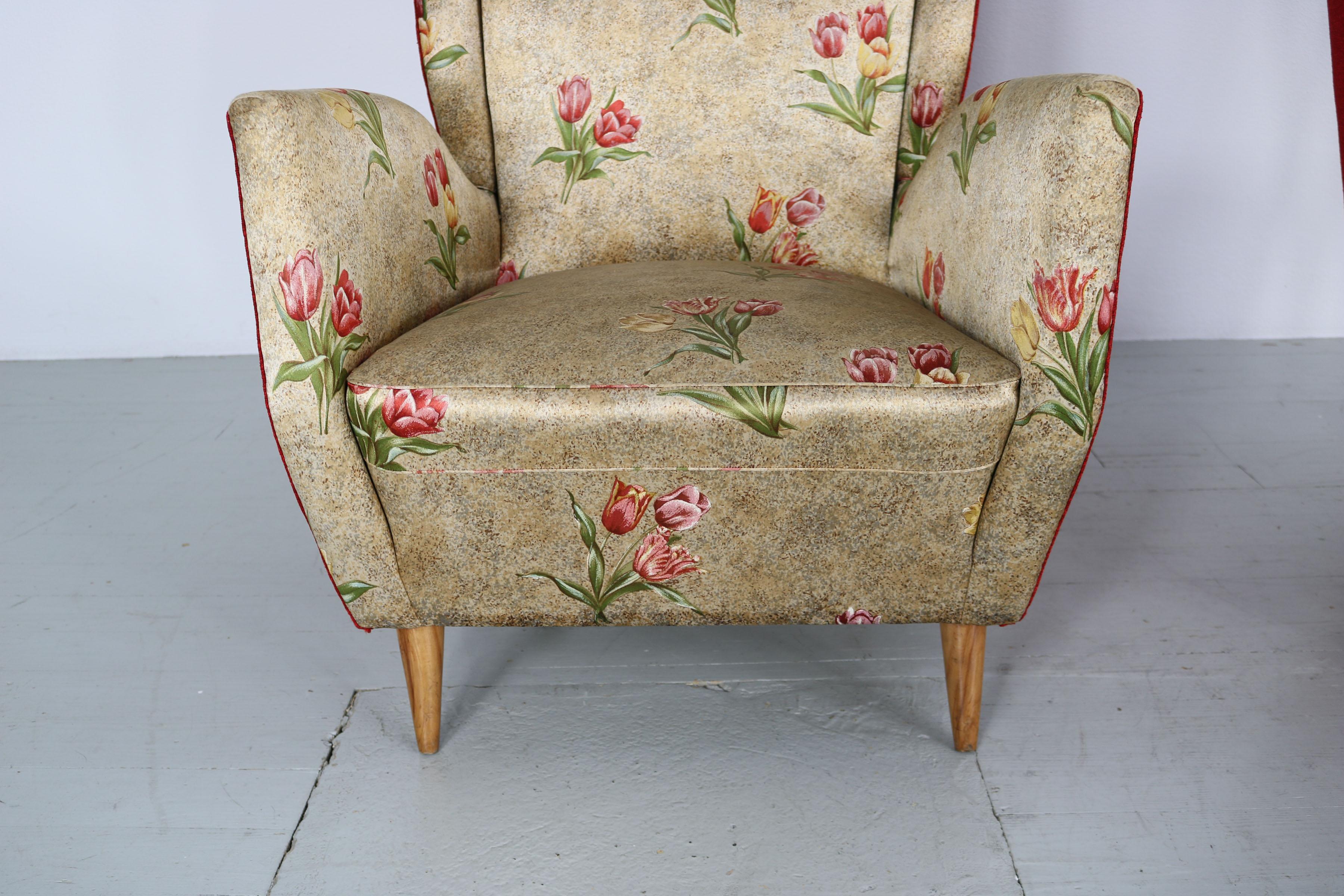 Mid-20th Century Pair of Two Tone Italian Armchairs from the, 1950s For Sale