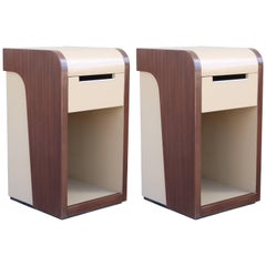 Pair of Two-Tone Midcentury Nightstands