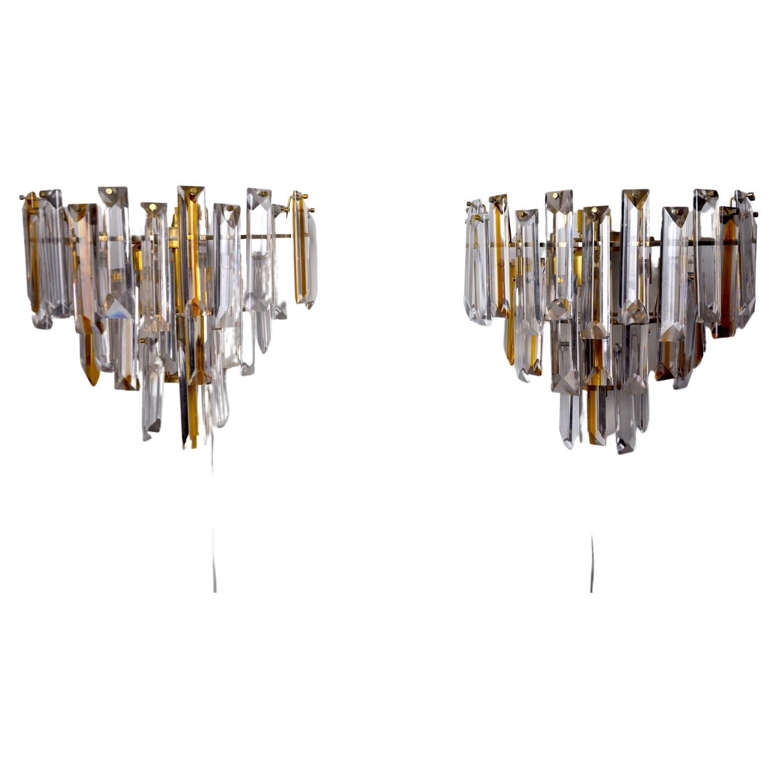 Pair of Two-Tone Paolo Venini Wall Lights, Italy, 1970 For Sale