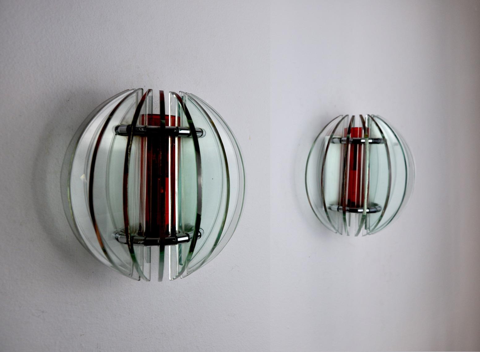Hollywood Regency Coppia di lampade Veca bicolore, Italia, anni '70 in vendita
