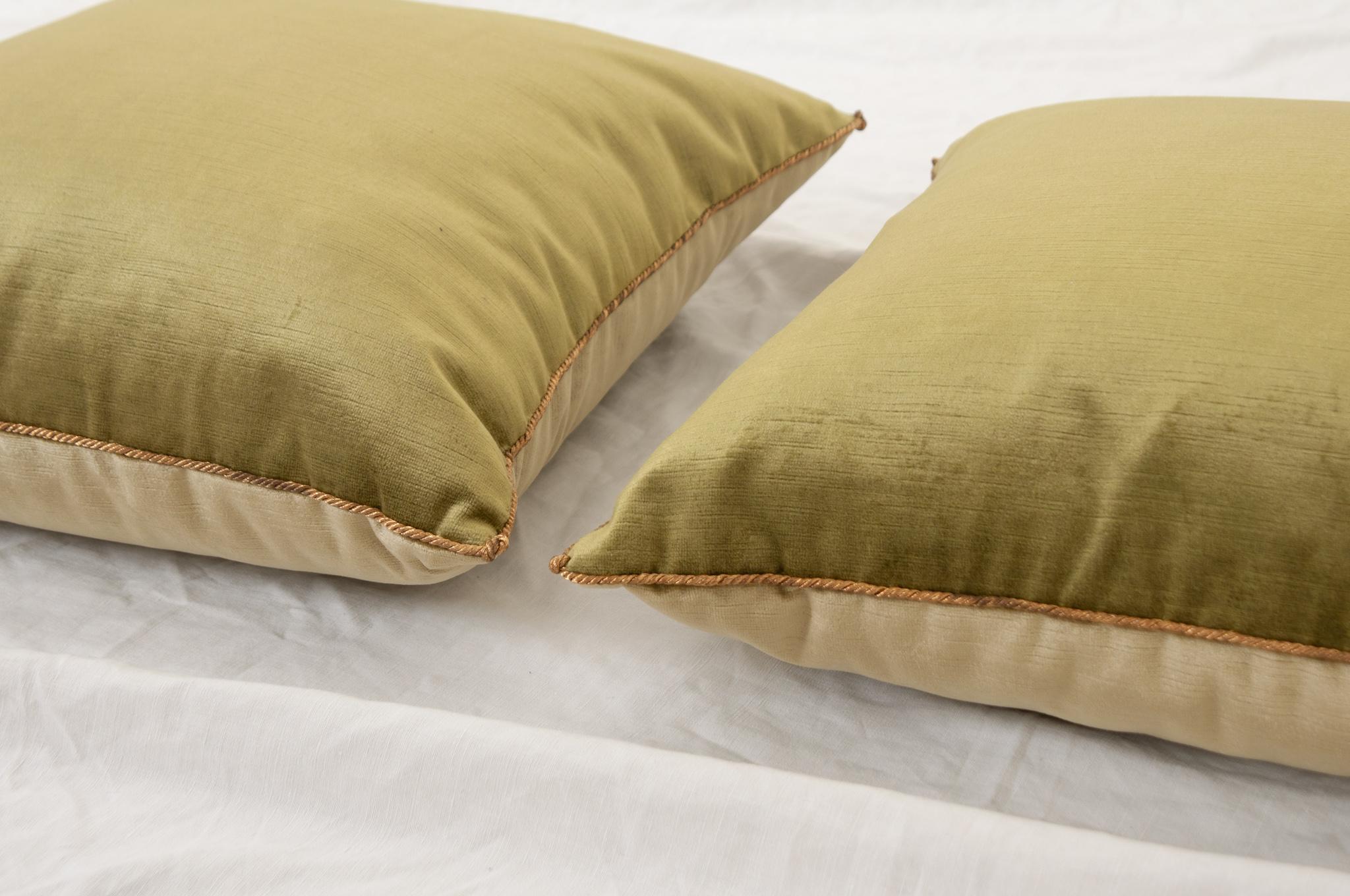 Other Pair of Two Tone Velvet BVIZ Pillows For Sale