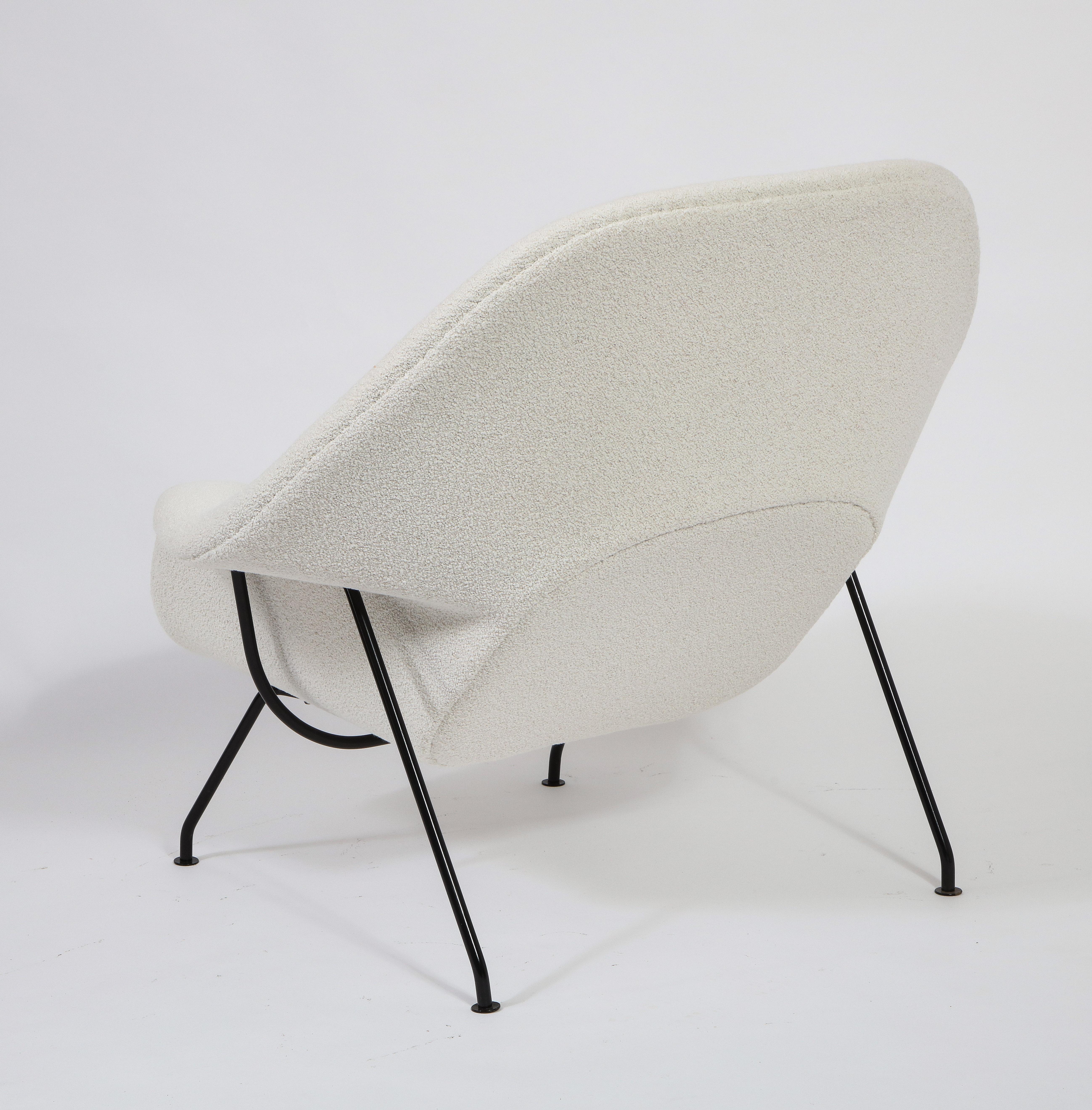 Paire de chaises en tissu bicolore avec poufs d'Eero Saarinen pour Knoll, États-Unis, 1955 en vente 2