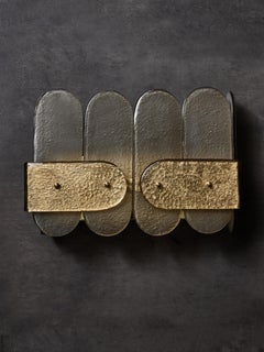 Pair of Two Tones Rectangular Murano glass Wall Sconces