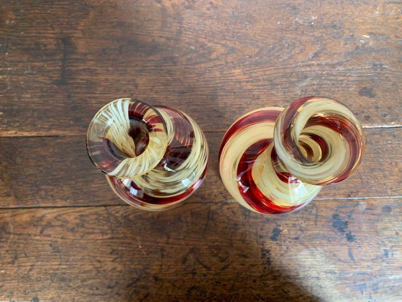 Pair of Two Vases in the Murano Style In Good Condition In Beuzevillette, FR