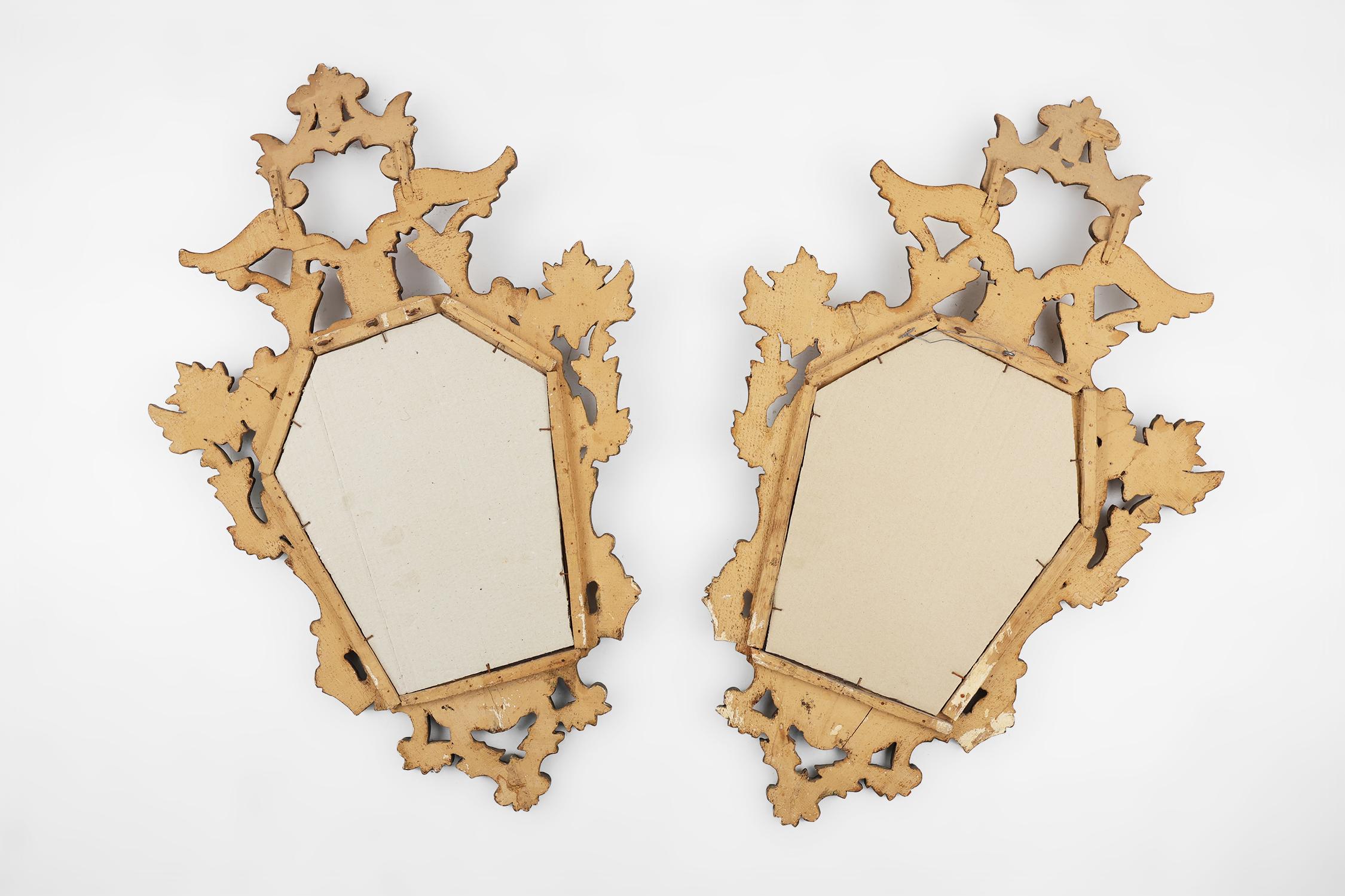 Zwei venezianische Rokoko-Spiegel aus vergoldetem Holz, ca. 1850 Italien im Angebot 3