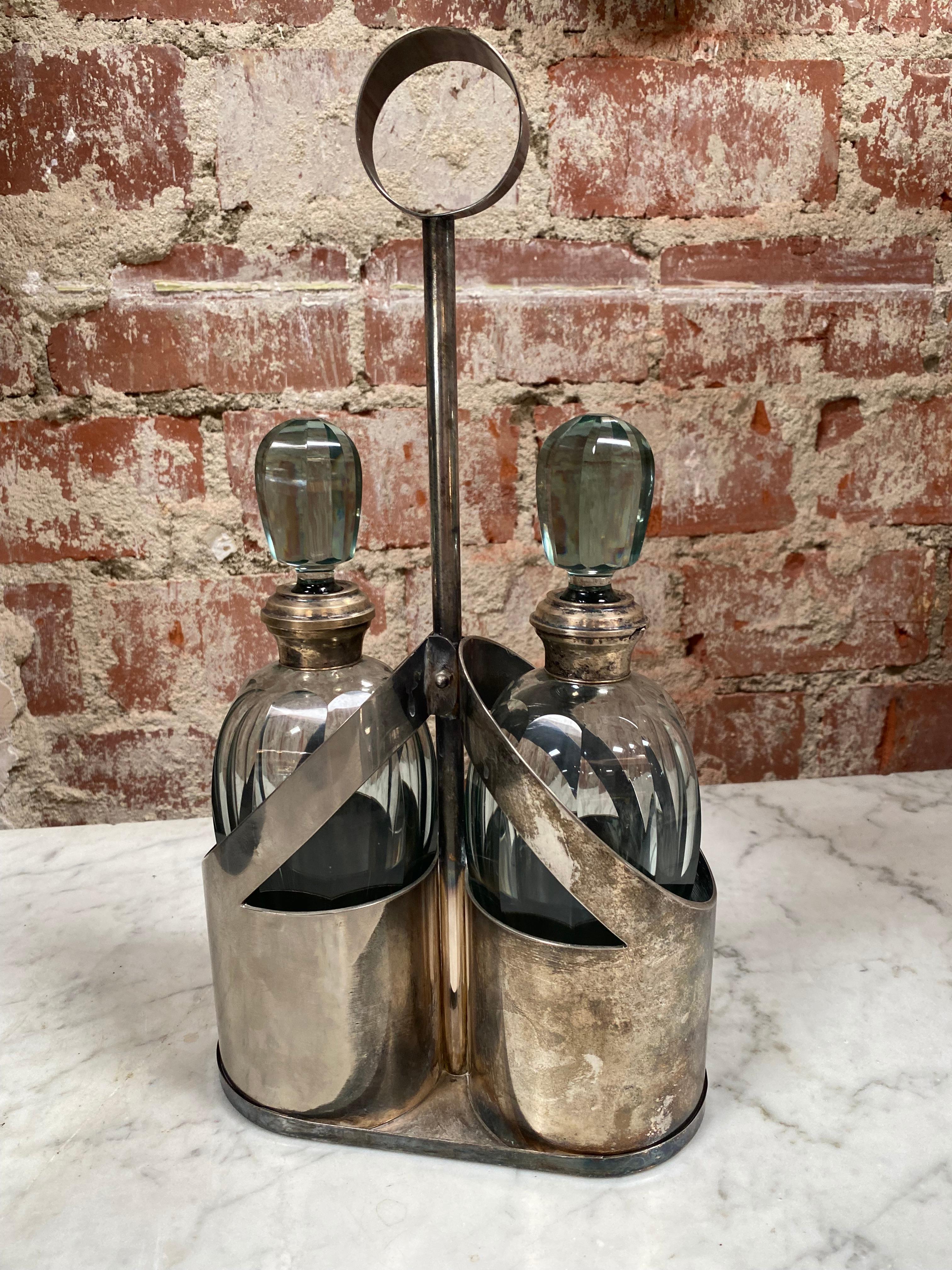 Pair of Two Vintage Bottle, Italy, 1950s For Sale 1