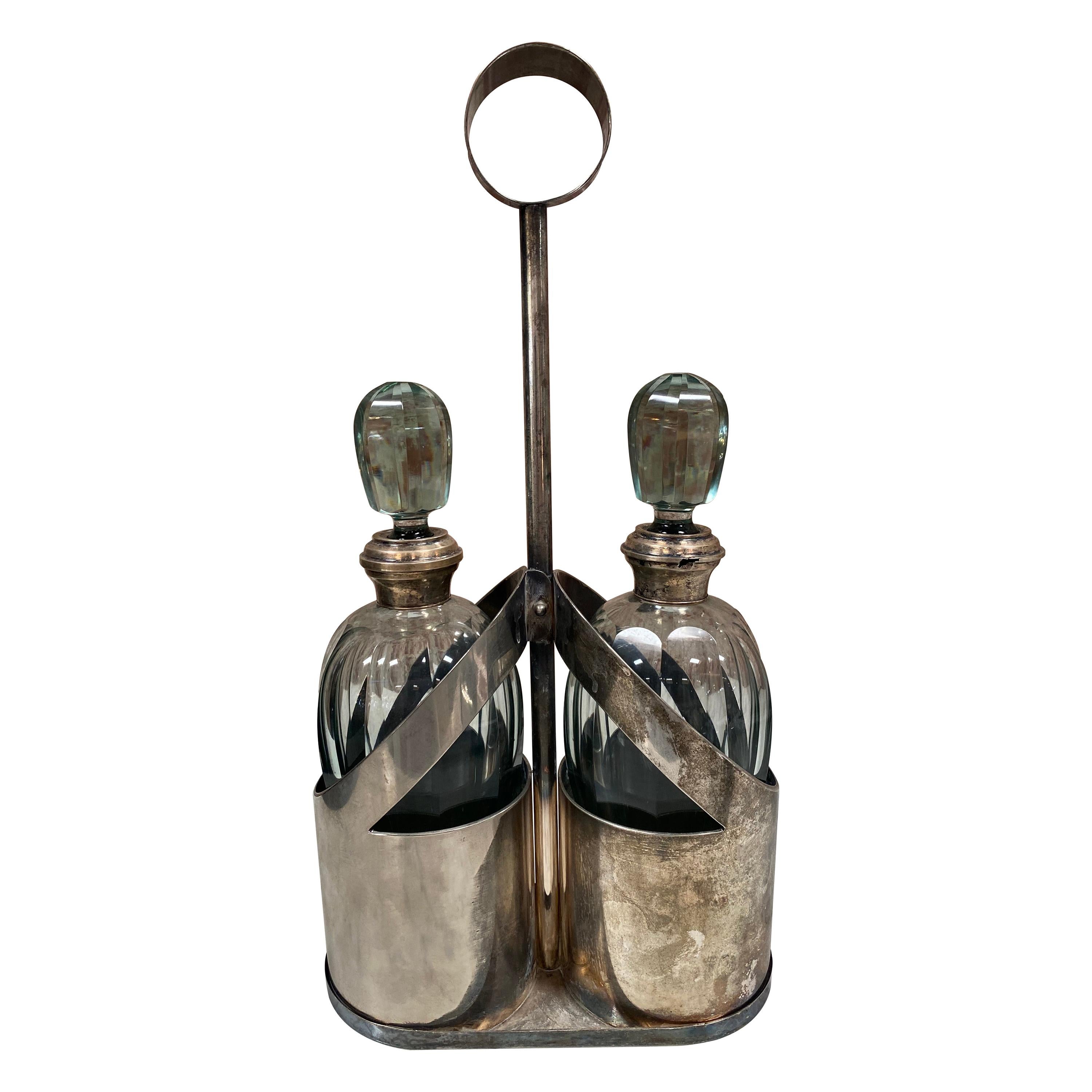 Pair of Two Vintage Bottle, Italy, 1950s For Sale