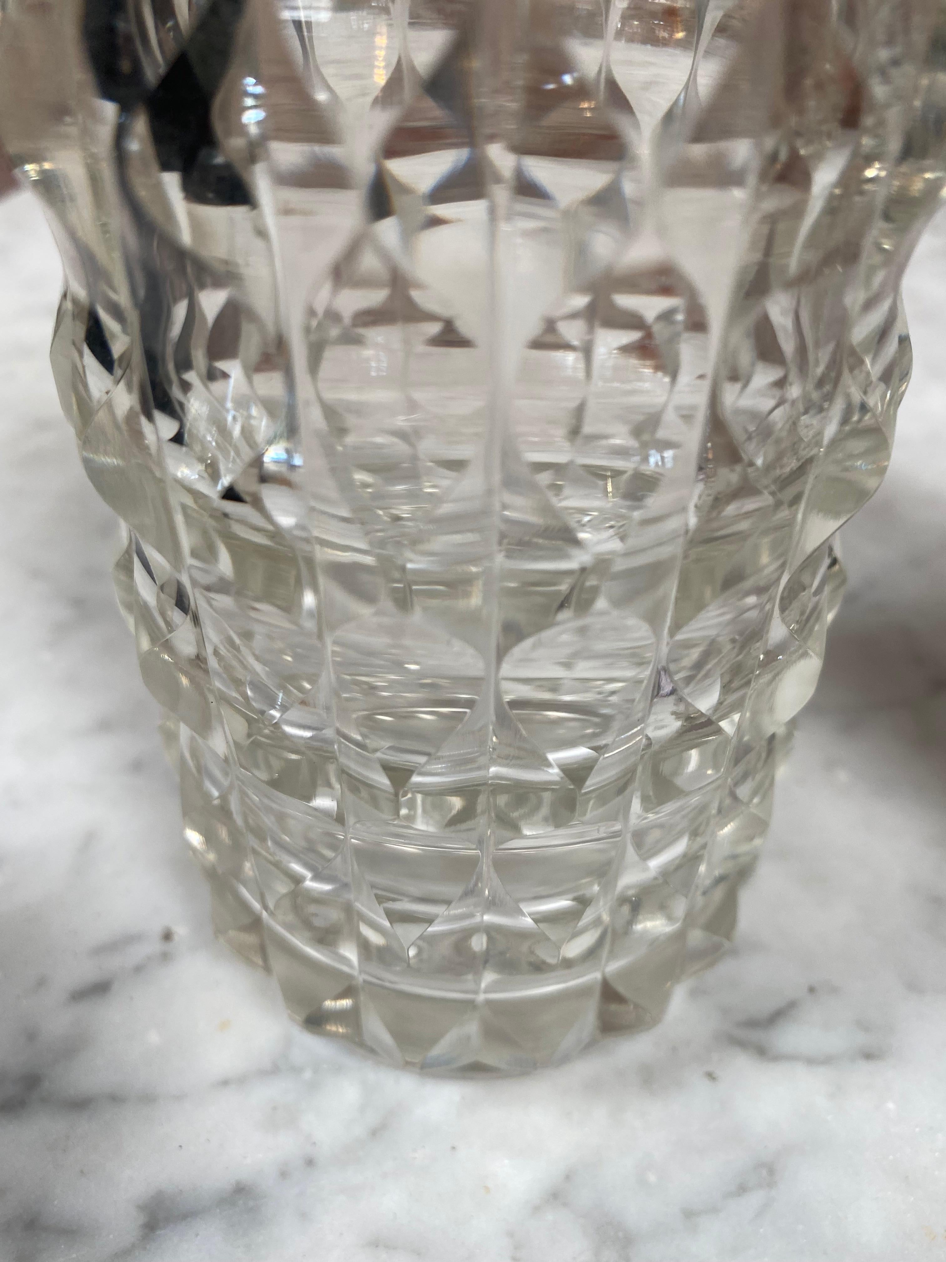 Pair of Two Vintage Glass Bottle, Italy, 1950 In Good Condition In Los Angeles, CA