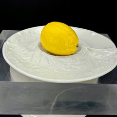 Pair of Two White French Faience Gien Artichoke Plates