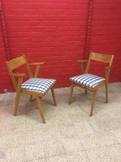 Pair of Typical "French Reconstruction" Chair circa 1950