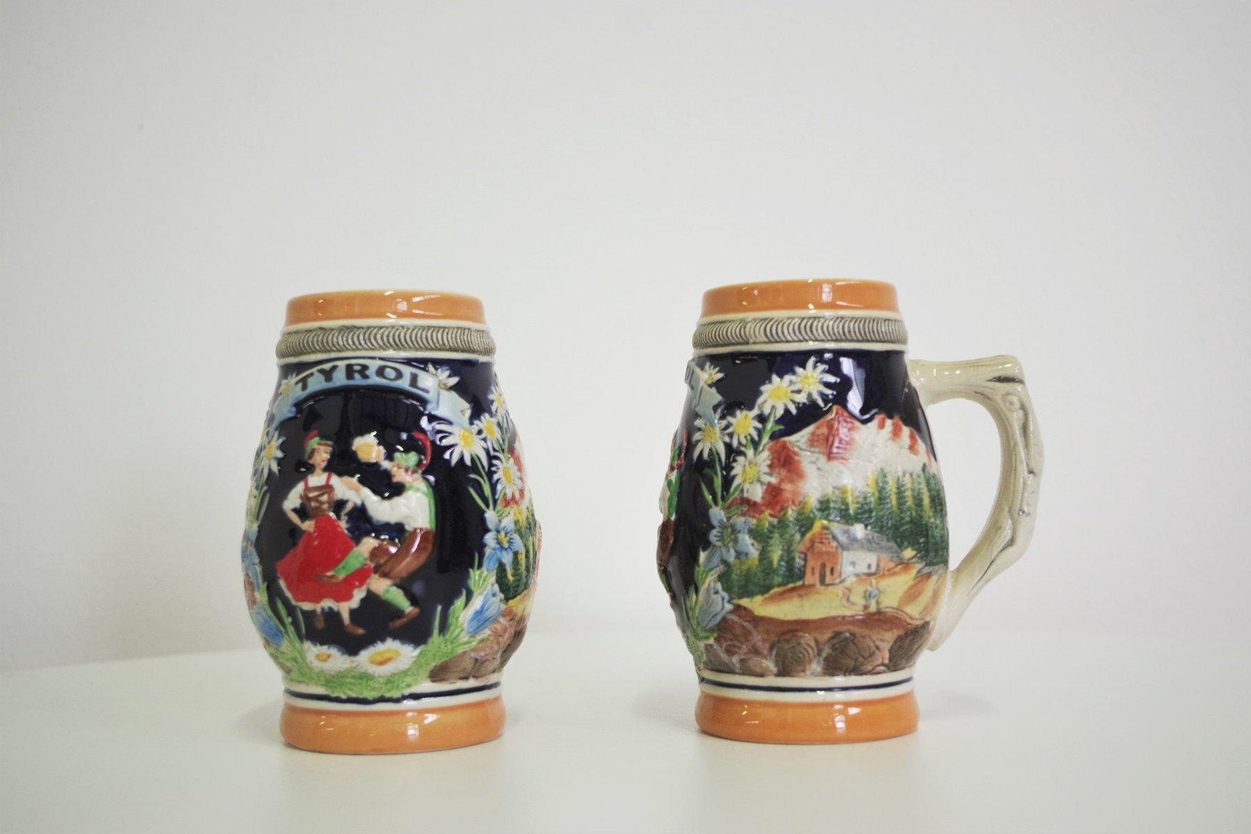 Late 20th Century Paire de tasses en porcelaine du Tyrol - années 1980 en vente