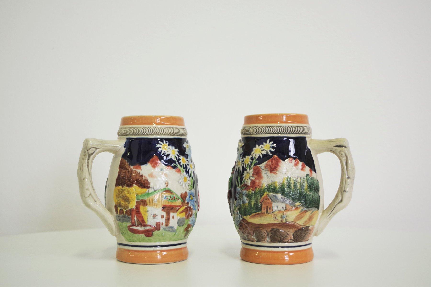 Porcelaine Paire de tasses en porcelaine du Tyrol - années 1980 en vente