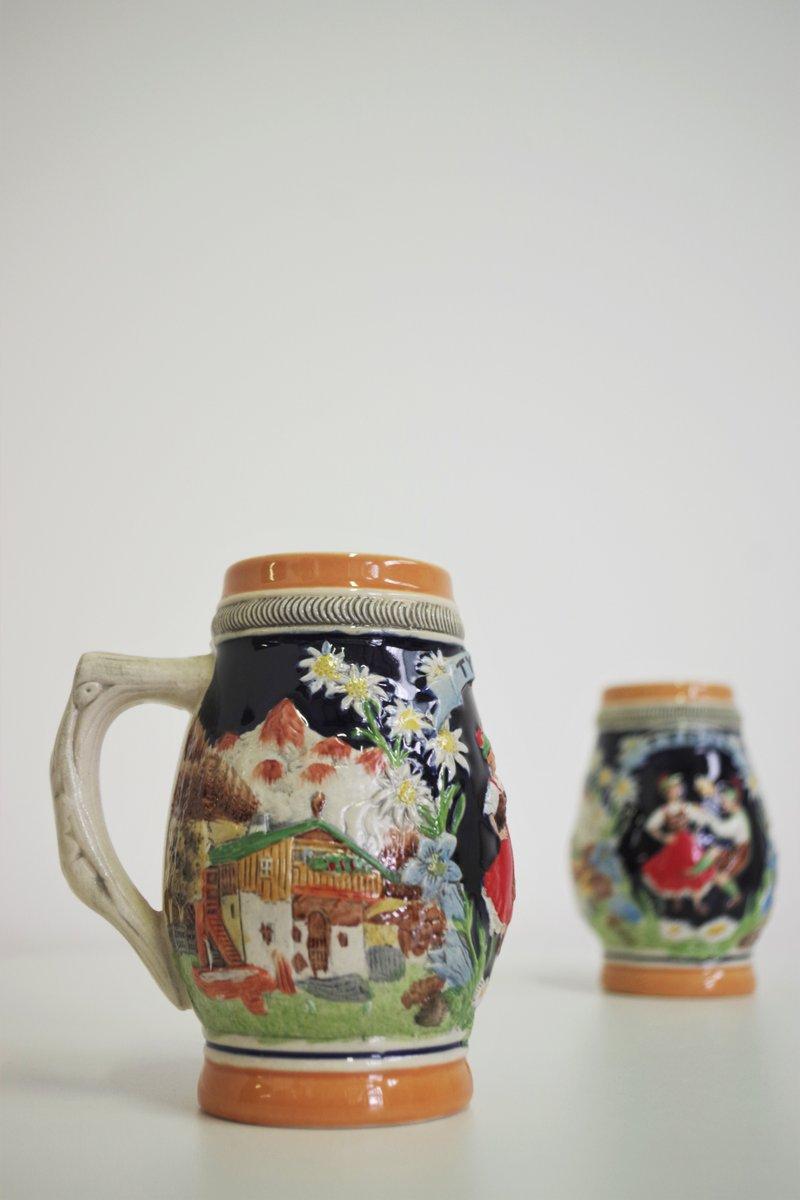 Paire de tasses en porcelaine du Tyrol - années 1980 en vente 2